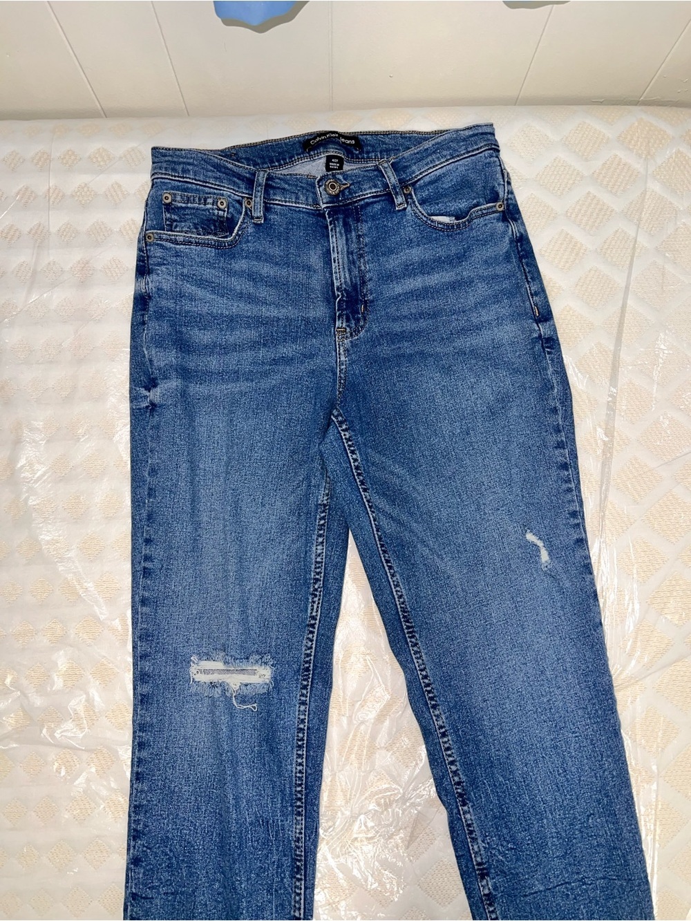 Calvin Klein Women's Straight-Leg Blue Denim Jeans